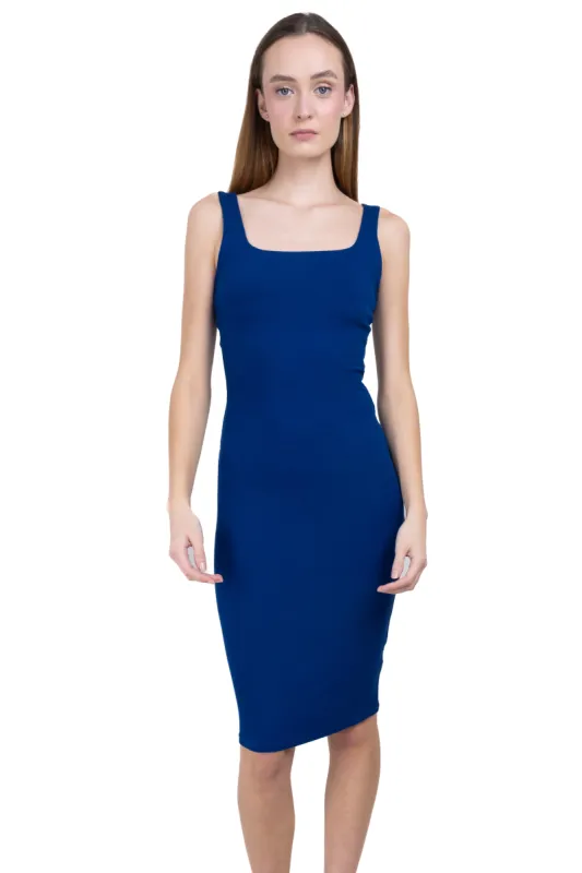 Vestido midi bodycon acanalado liso sold by Shasa