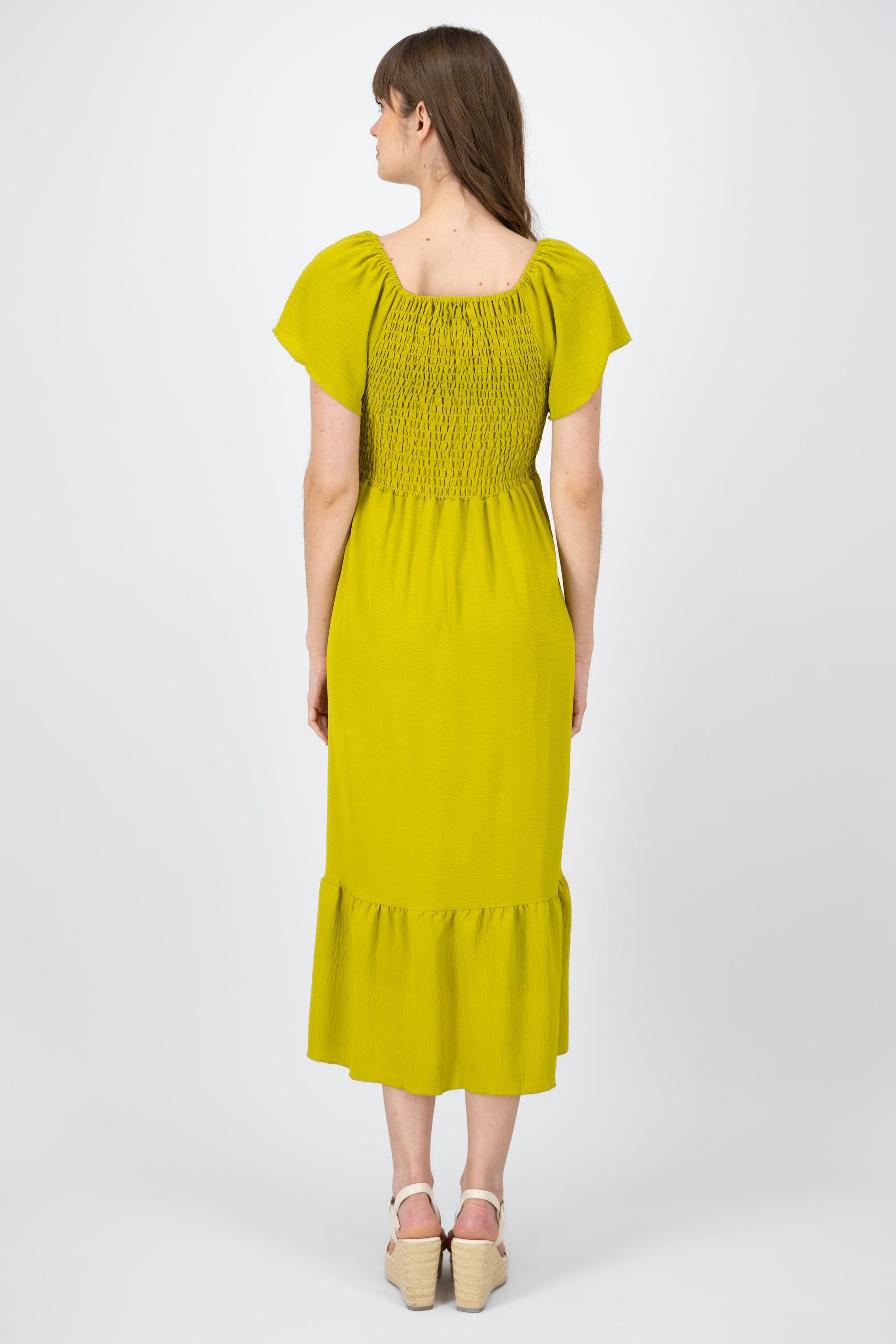 Vestido Maxi Detalle Smock Manga Abullonada sold by Shasa product image thumbnail 4