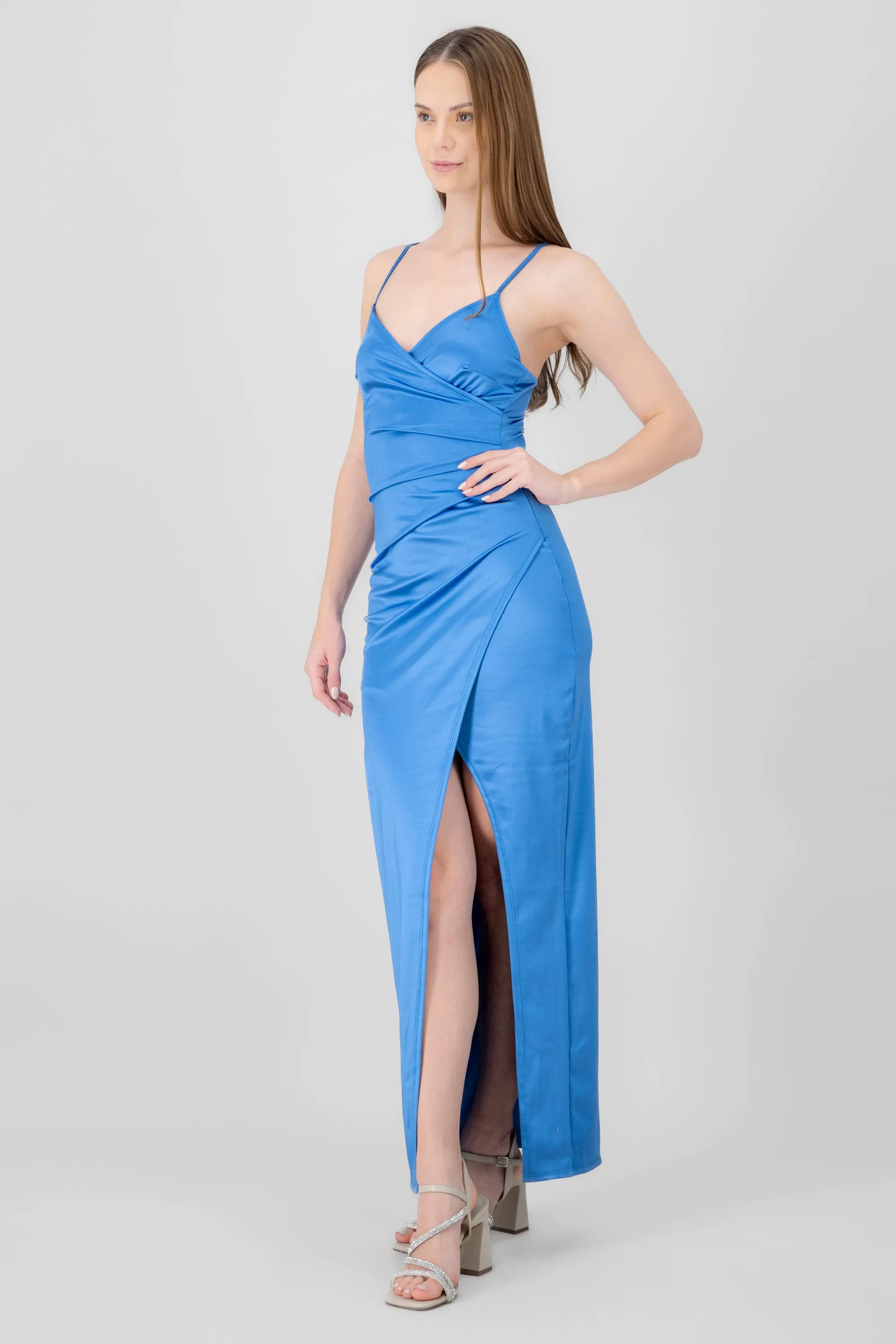 Vestido Maxi Satín Escote Cruzado sold by Shasa product image thumbnail 3