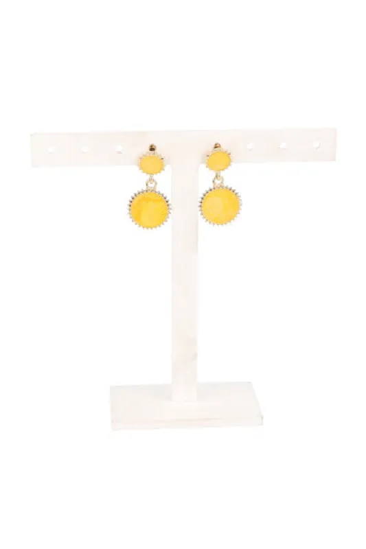 Aretes Doble Circulo Mármol sold by Shasa