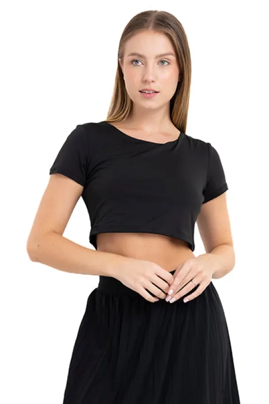 Top crop liso manga corta sold by Shasa