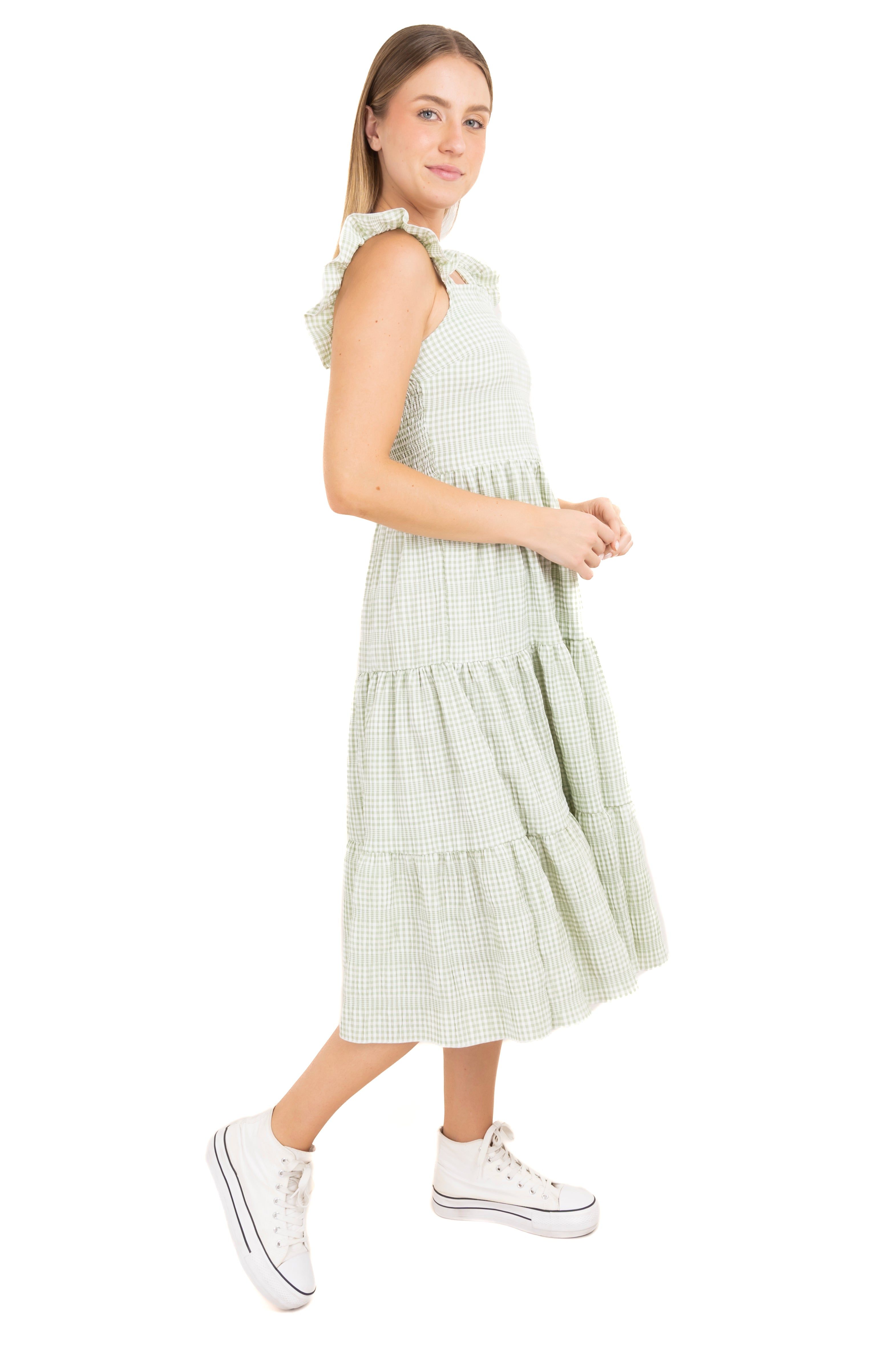 Vestido midi olanes cuadros sold by Shasa product image thumbnail 3