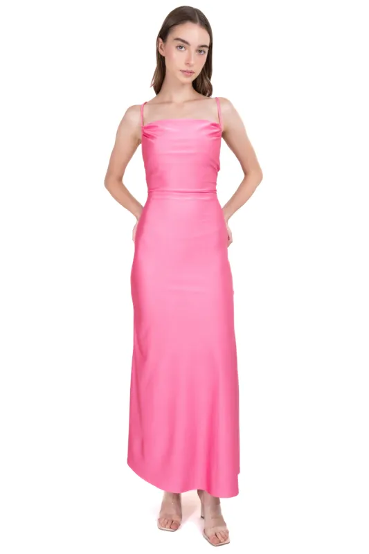 Vestido maxi escote drapeado sold by Shasa