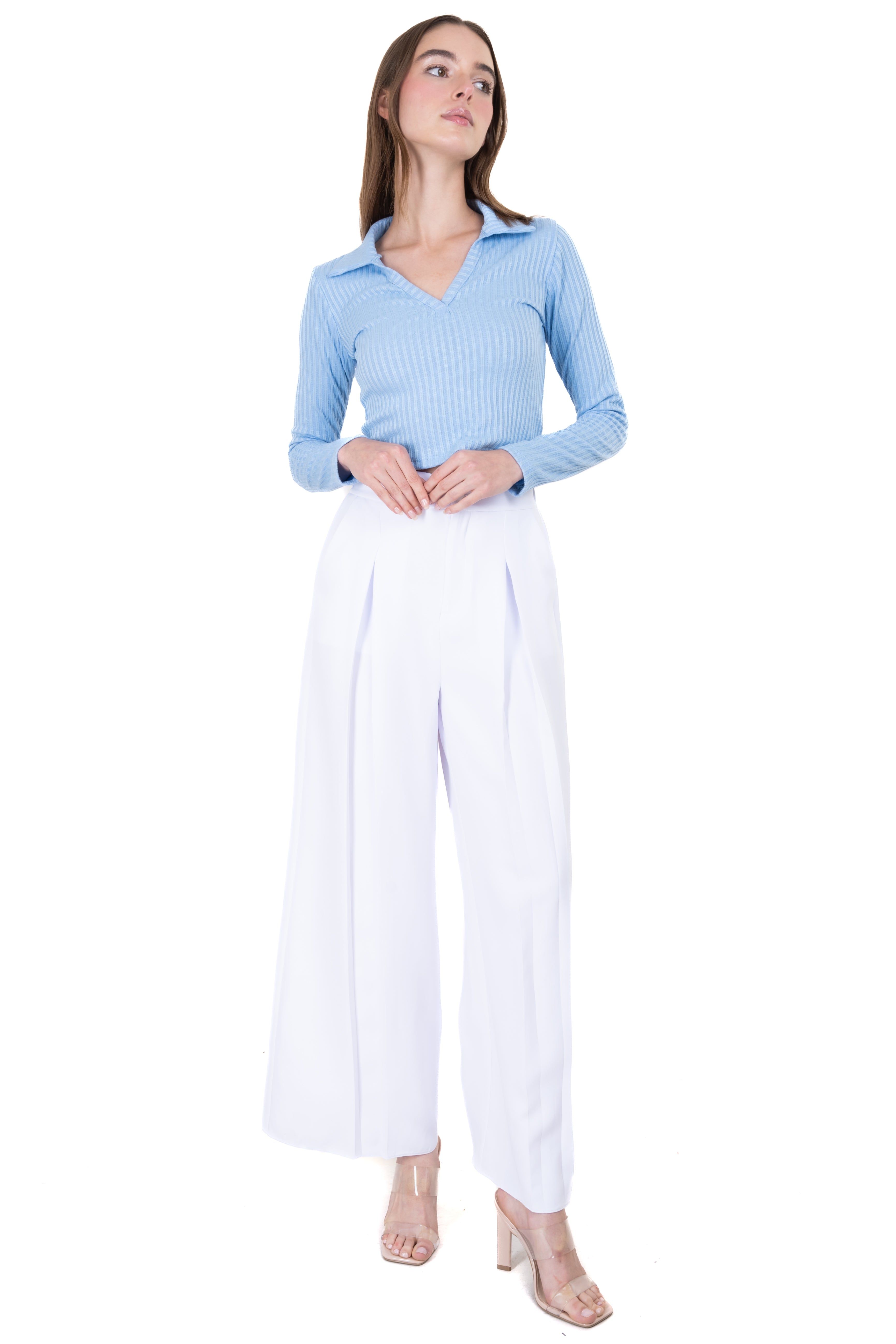 Pantalón recto amplio plisado sold by Shasa product image thumbnail 2