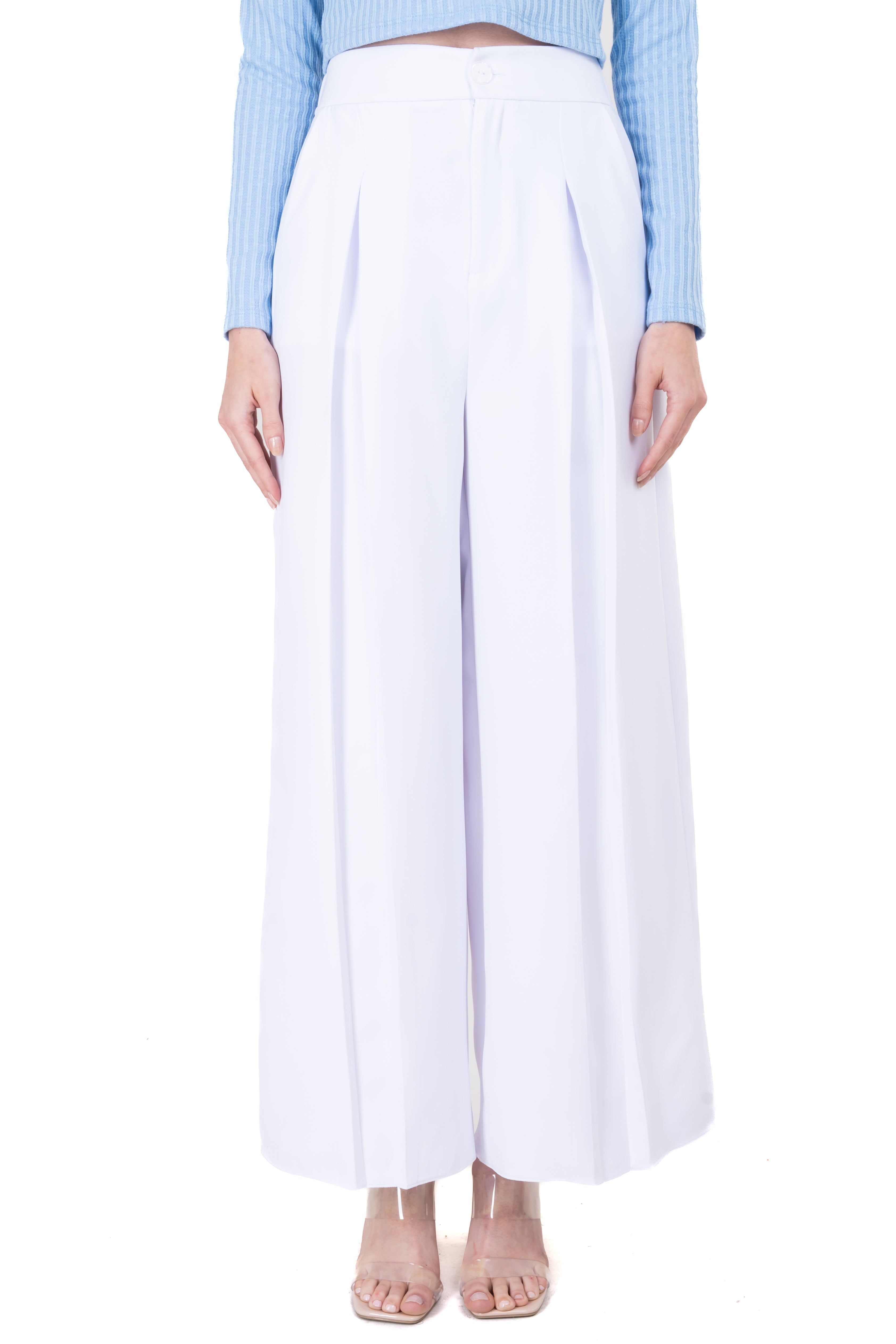 Pantalón recto amplio plisado sold by Shasa