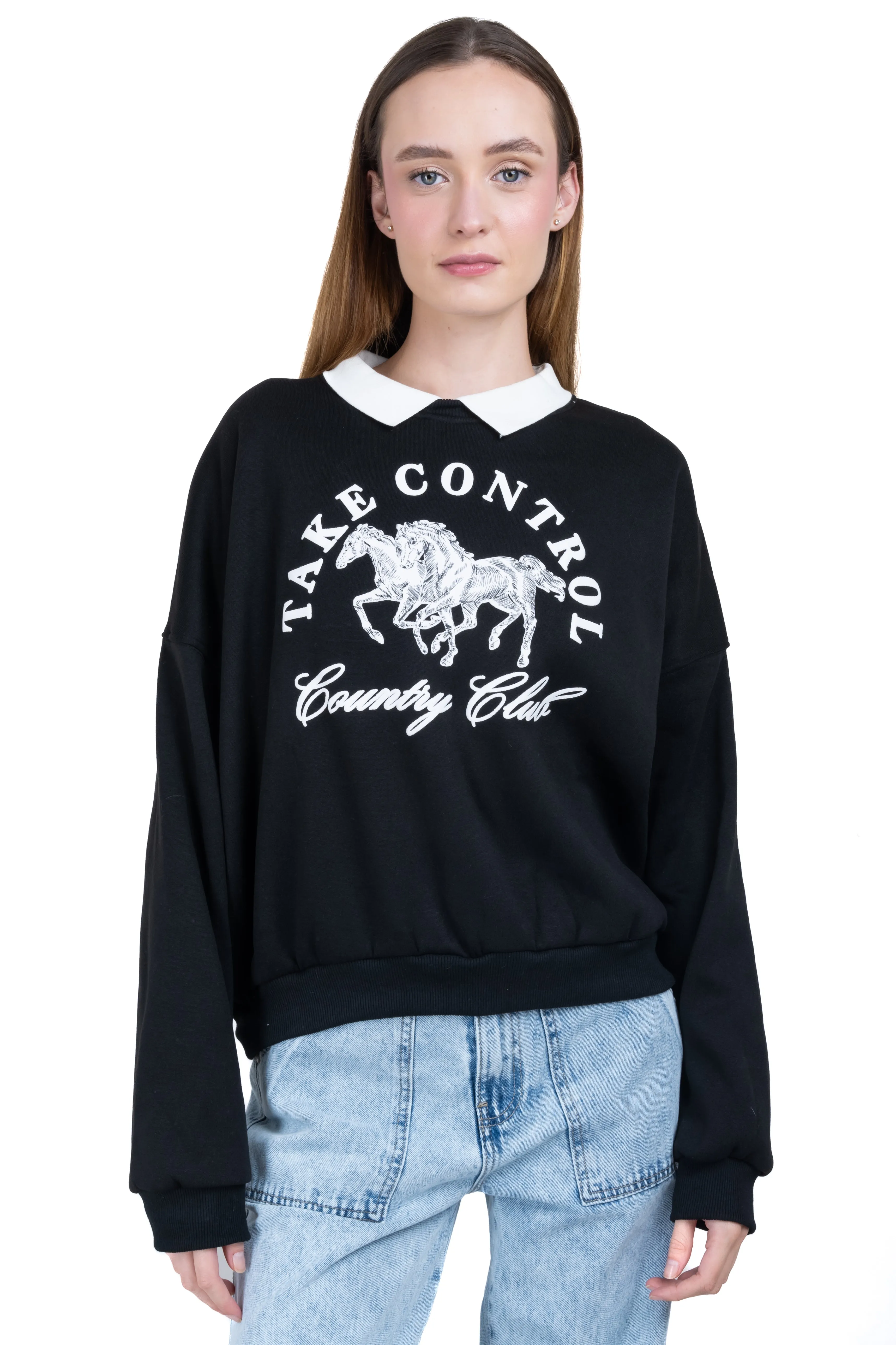 Sudadera cuello polo Take control sold by Shasa