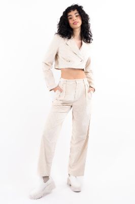 Pantalón recto pinzas cuadros sold by Shasa