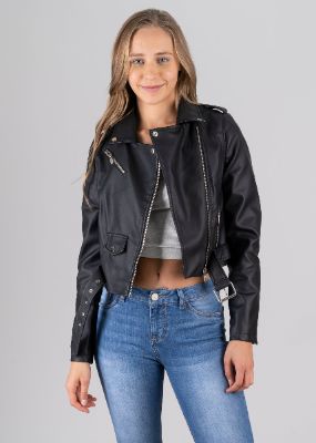 Chamarra biker efecto piel sold by Shasa