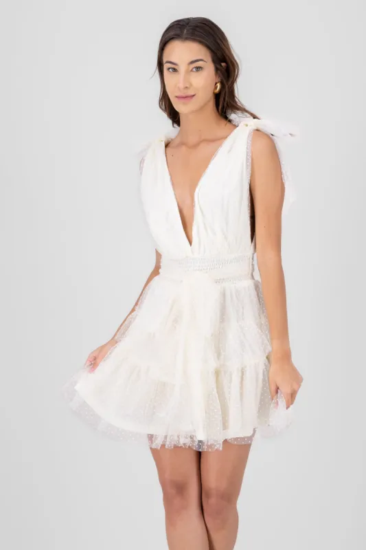 Vestido organza polka sold by Shasa
