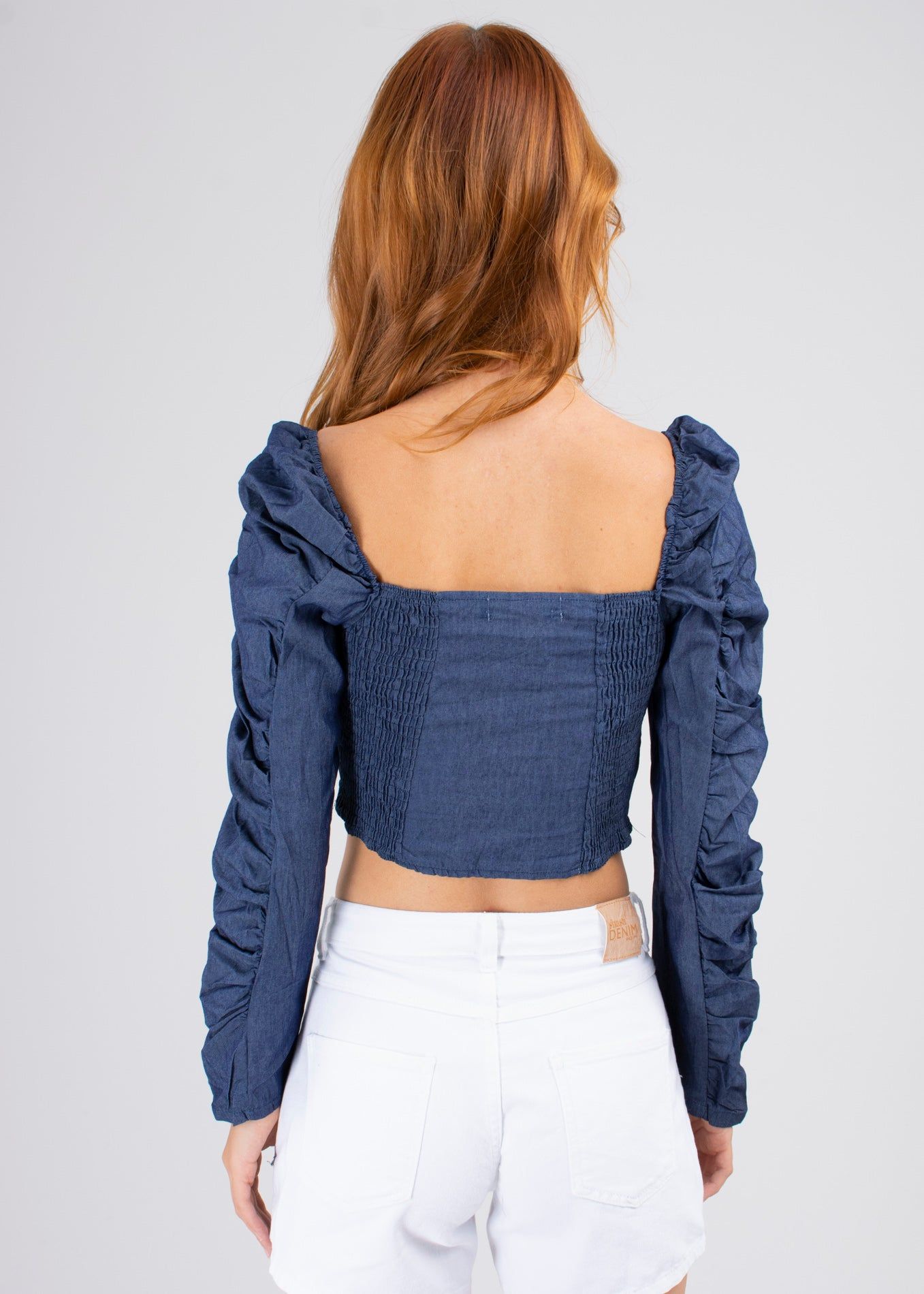 Blusa manga larga plisado denim sold by Shasa product image thumbnail 4