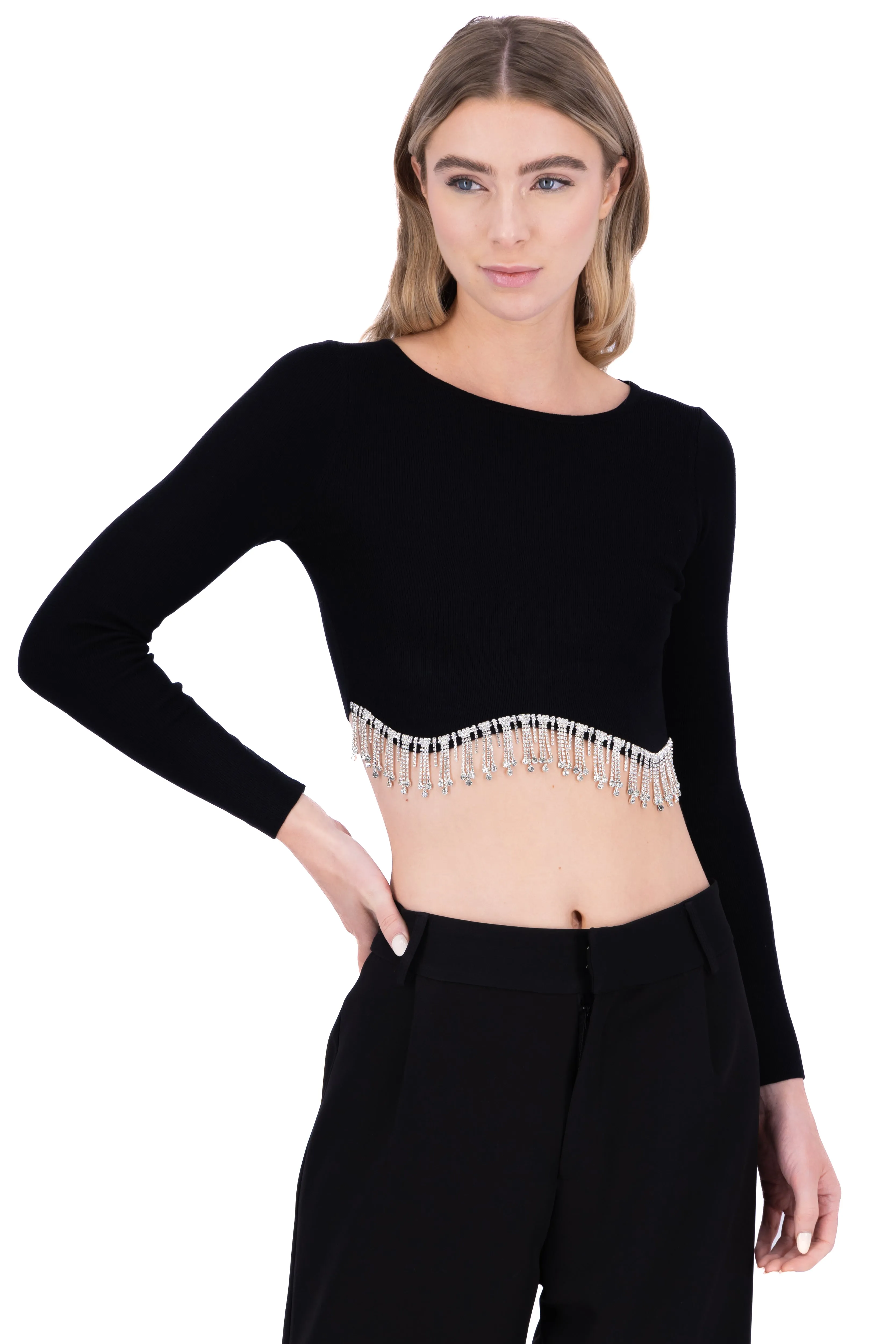 Top ondulado flecos brillos sold by Shasa