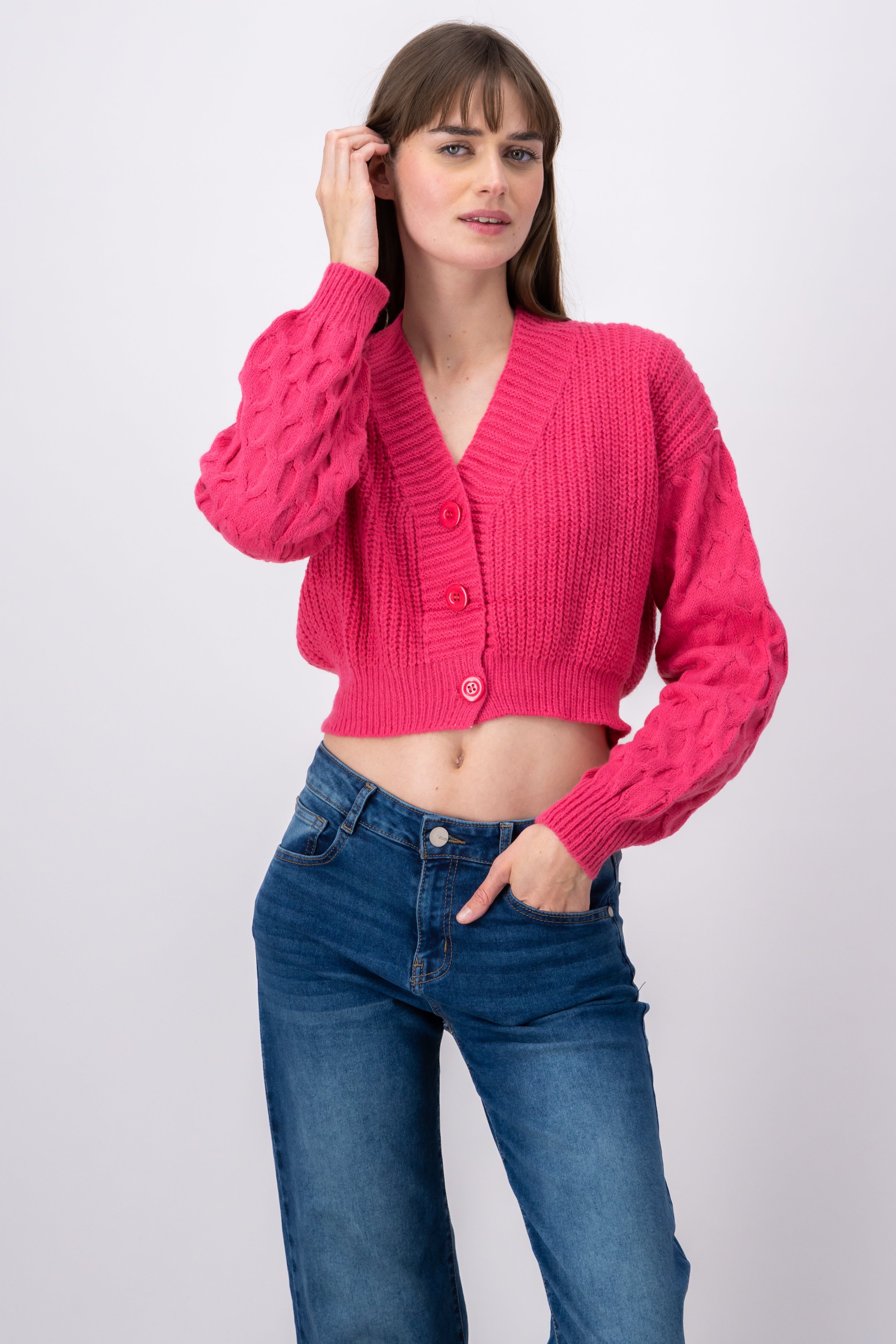 Cárdigan tejido manga larga sold by Shasa