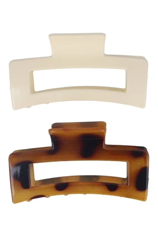 Set 2 Pinzas Rectangular Carey sold by Shasa