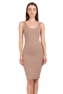 Vestido midi acanalado liso sold by Shasa