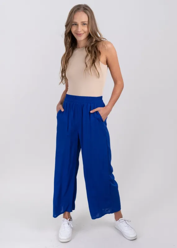 Pantalón wide leg cintura alta fruncida sold by Shasa