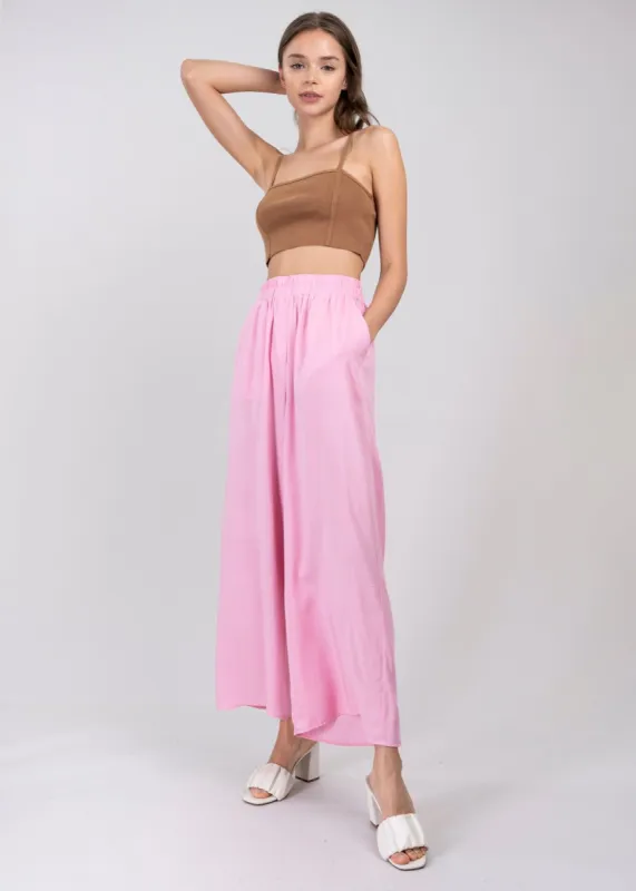 Pantalón Wide Leg Cintura Alta Fruncida sold by Shasa