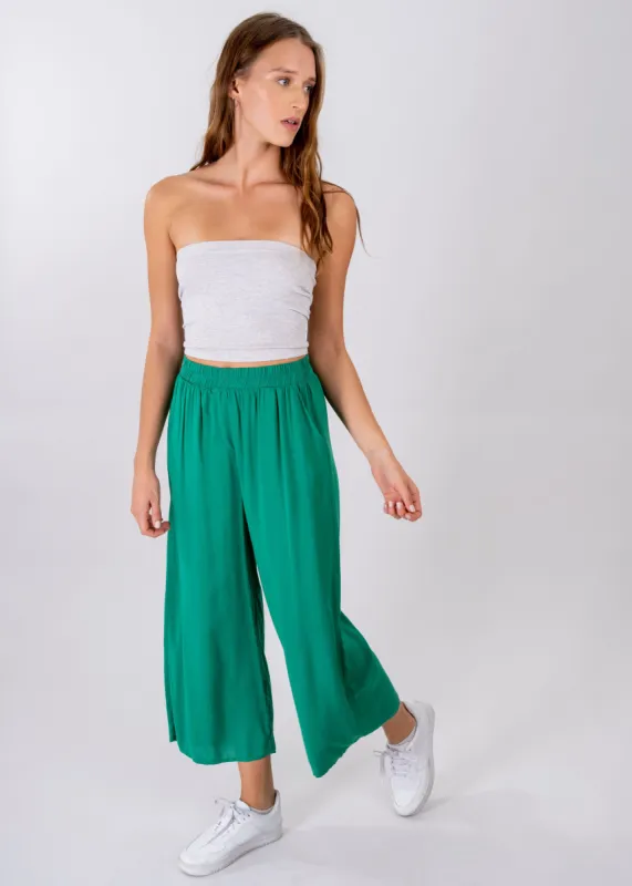 Pantalón wide leg cintura alta fruncida sold by Shasa