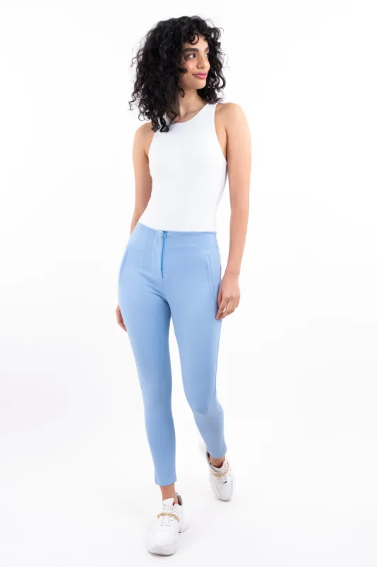 Pantalón Skinny Cintura Alta Pinzas sold by Shasa