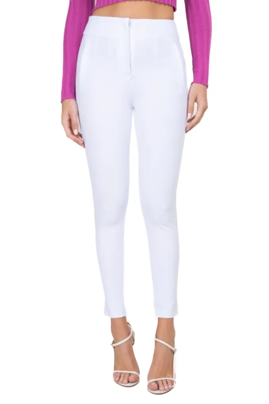 Pantalón Skinny Cintura Alta Pinzas sold by Shasa