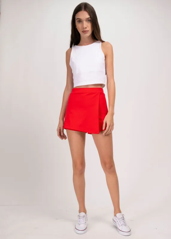 Falda short liso asimétrico sold by Shasa