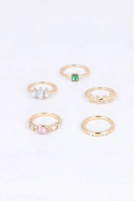 Set 5 anillos brillos sold by Shasa