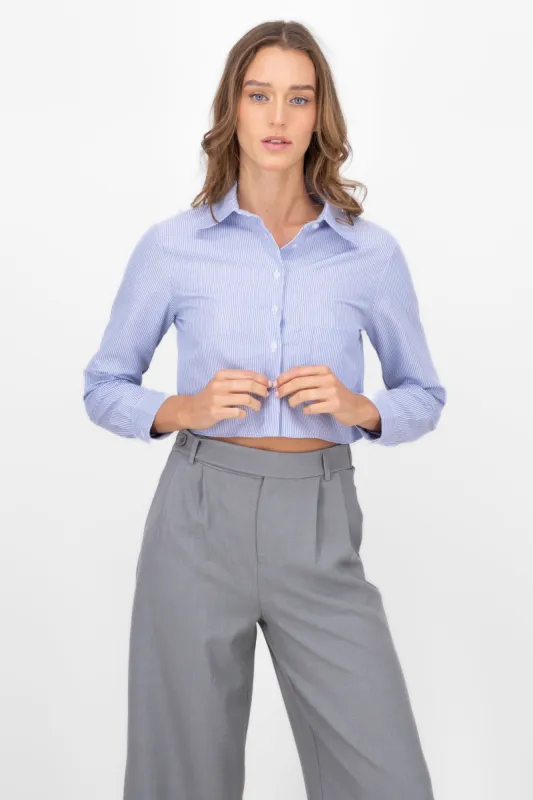 Camisa Crop Doble Bolsillo sold by Shasa