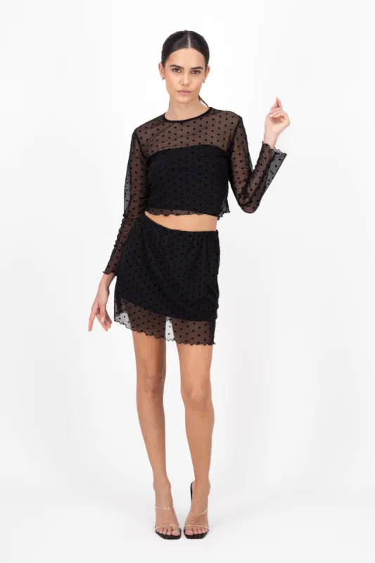 Falda mini mesh sold by Shasa