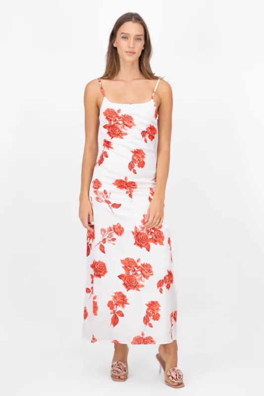 Vestido maxi con estampado de rosas sold by Shasa