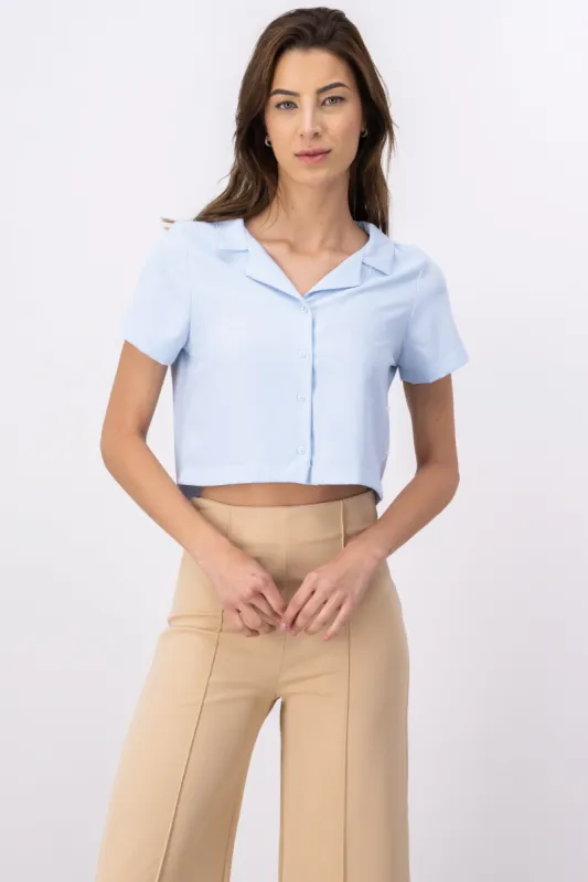 Camisa Crop Amplia Manga Corta sold by Shasa