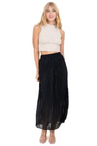 Falda midi tableada mesh sold by Shasa
