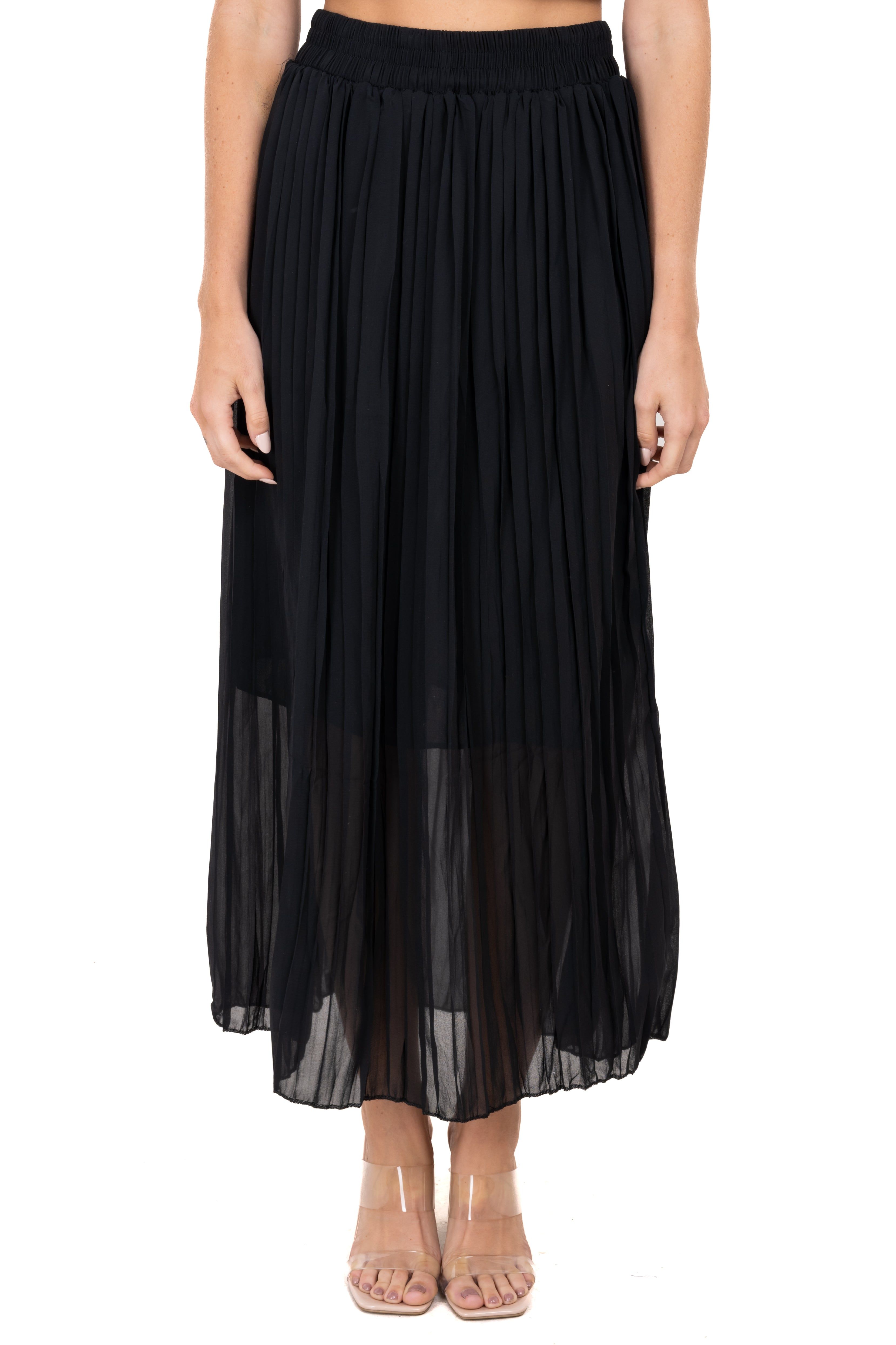 Falda midi tableada mesh sold by Shasa