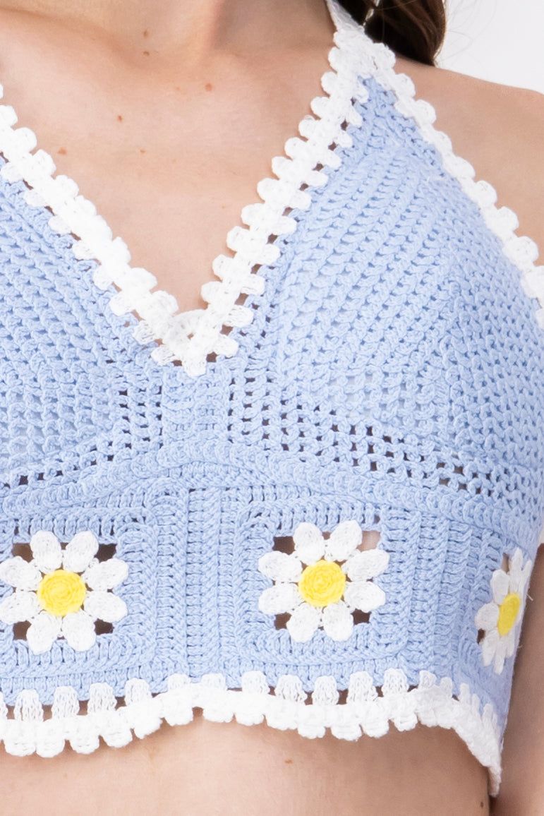 Top crop crochet flores sold by Shasa product image thumbnail 5