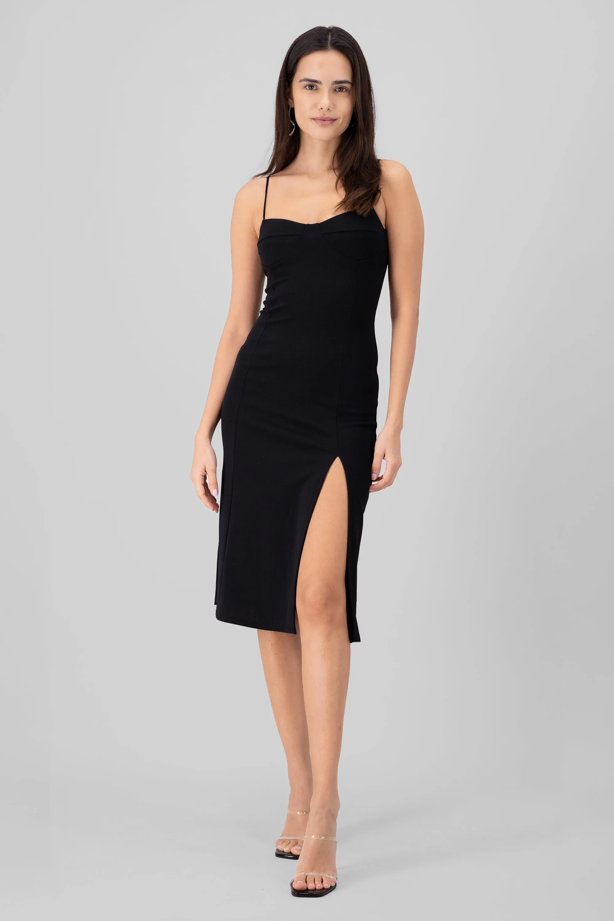 Vestido mini satinado escote cascada sold by Shasa