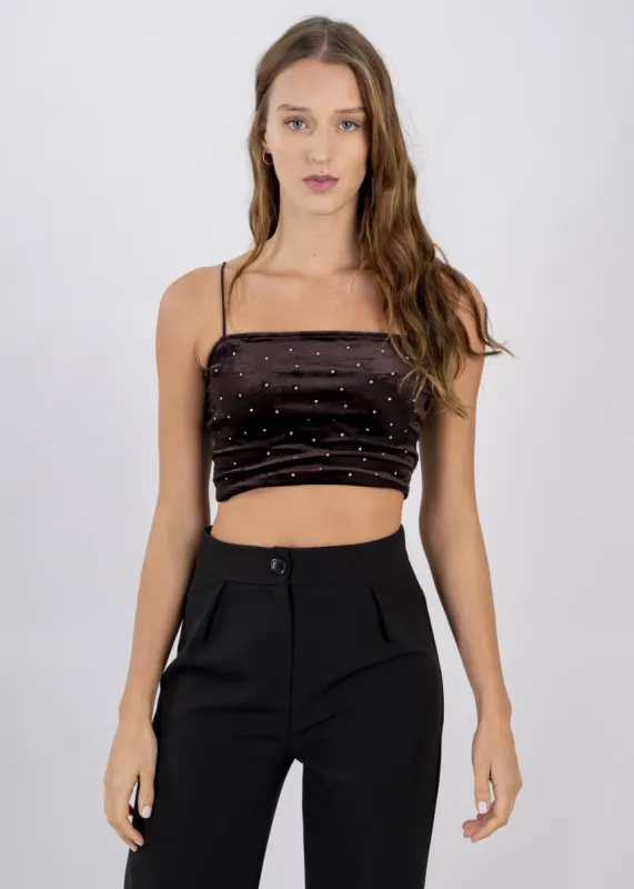 Top terciopelo brillos sold by Shasa
