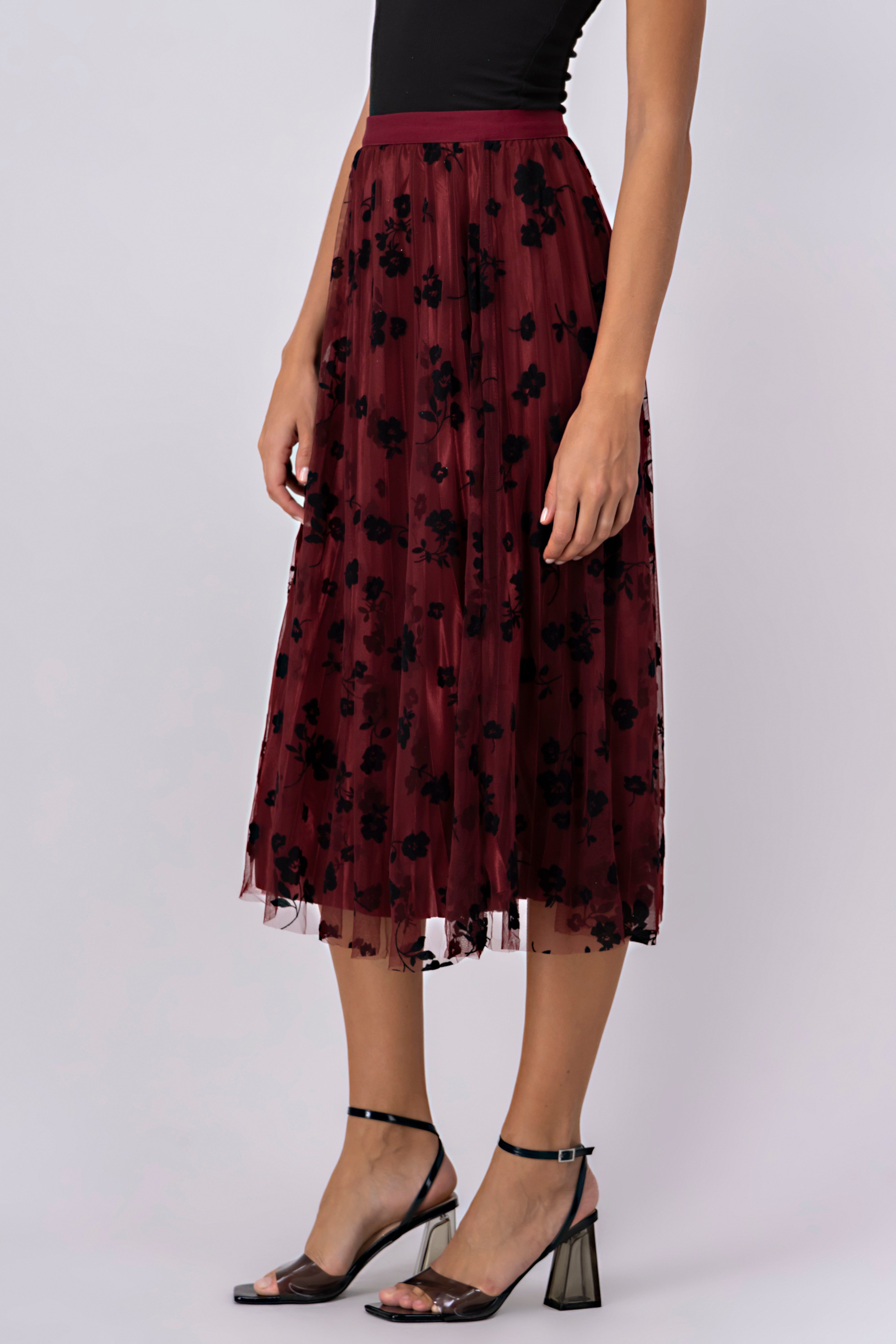 Falda midi mesh flores smock sold by Shasa product image thumbnail 3