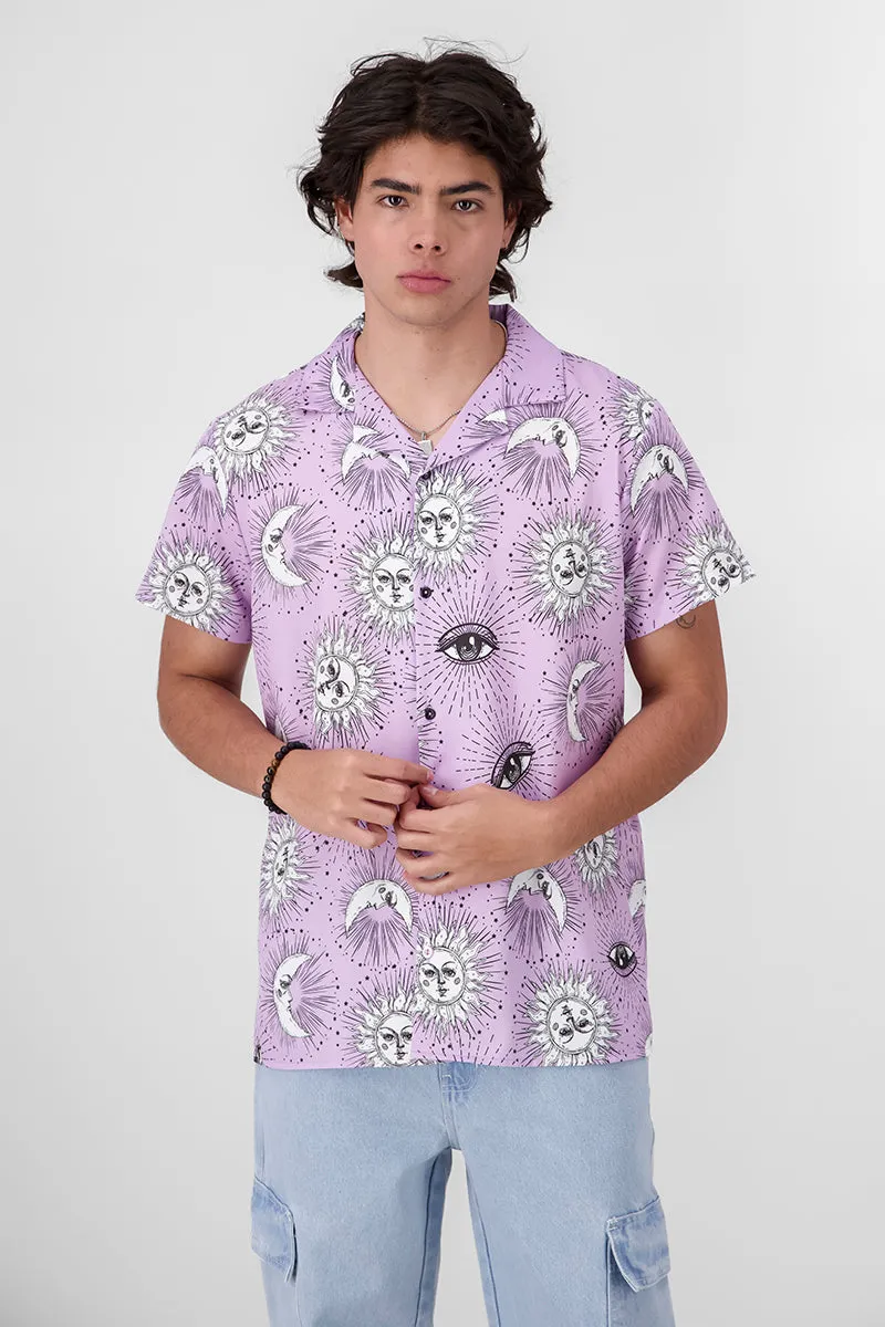 Camisa Resort Manga Corta Lunas Y Soles sold by Shasa