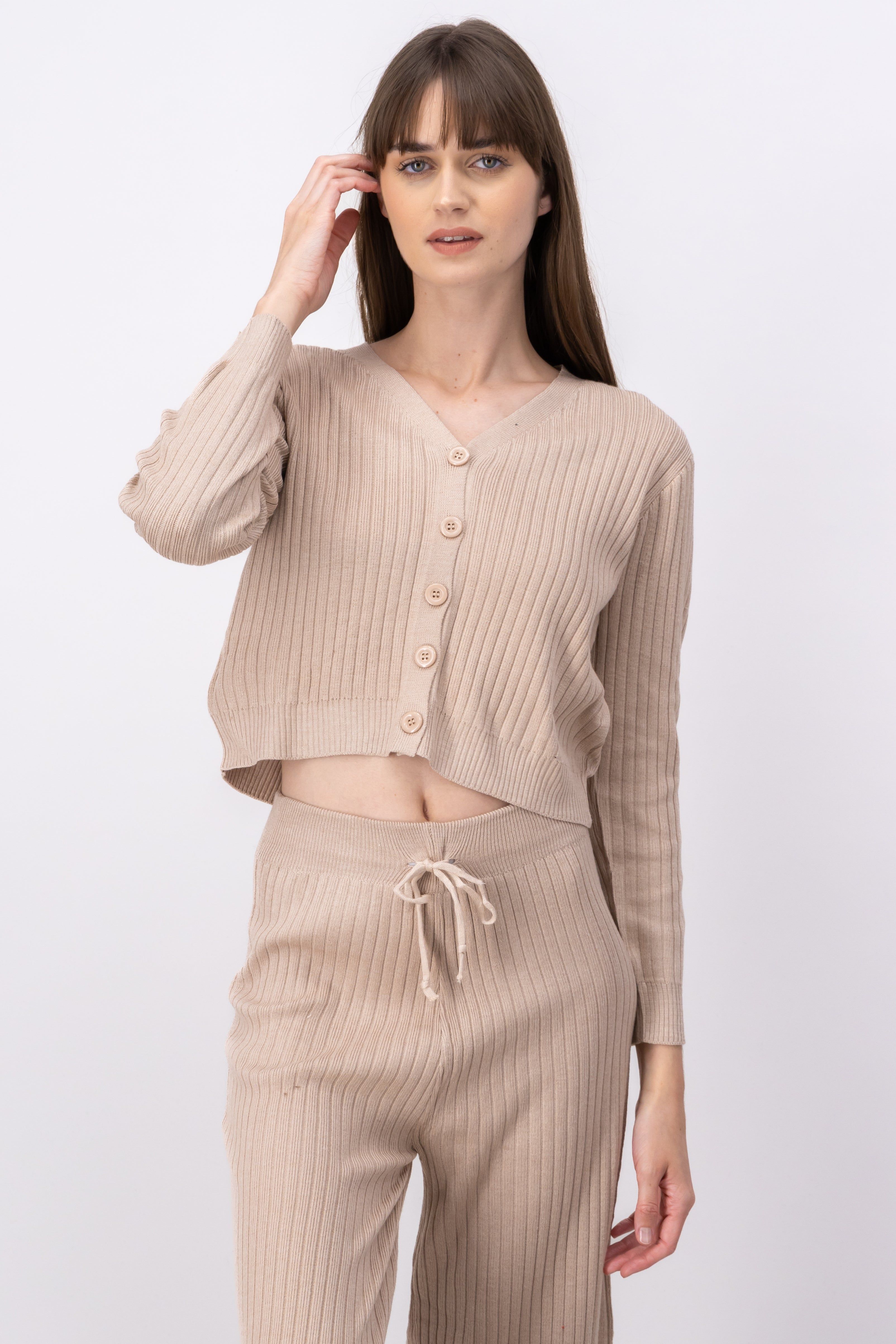 Cárdigan tejido acanalado botones sold by Shasa