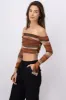 Top mesh strapless manga fruncida sold by Shasa