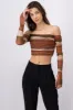 Top mesh strapless manga fruncida sold by Shasa