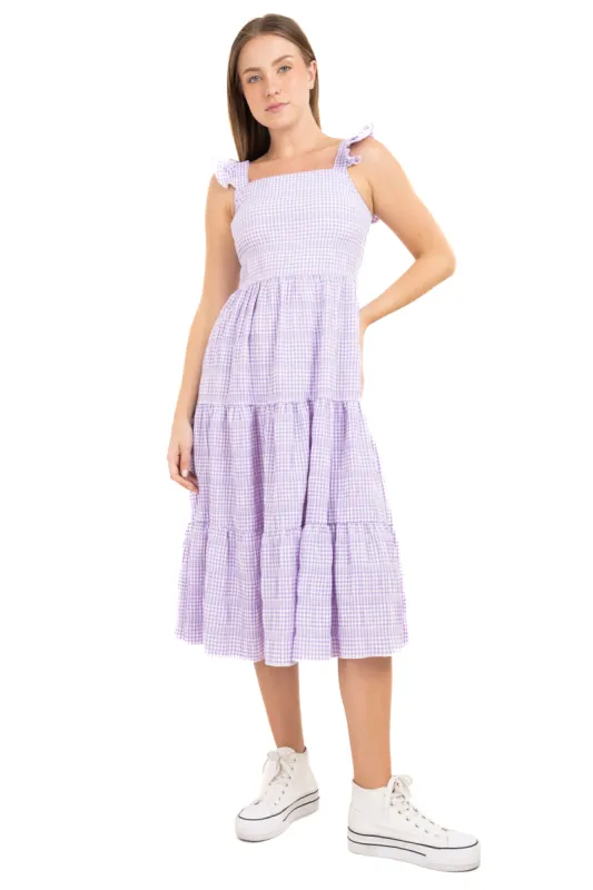 Vestido midi olanes cuadros sold by Shasa
