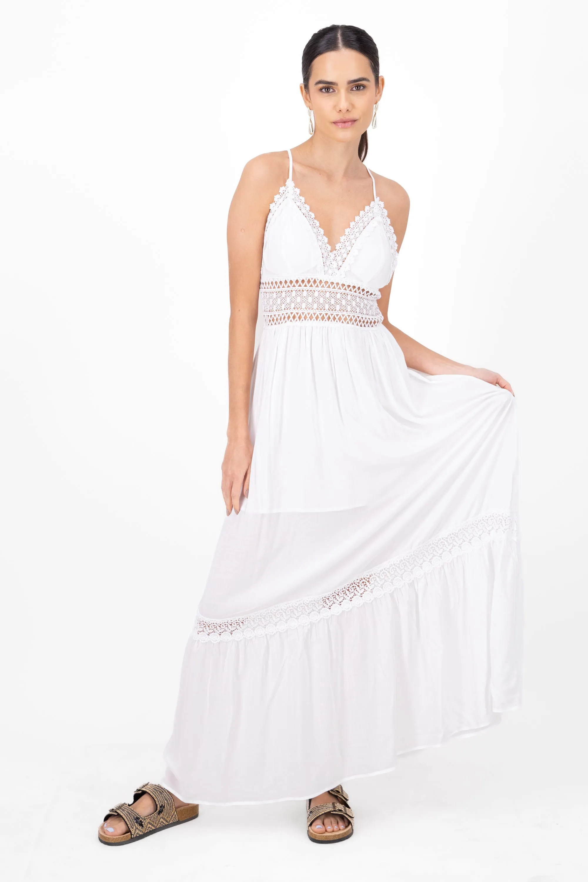 Vestido Maxi Tirantes Detalle Crochet sold by Shasa product image thumbnail 2