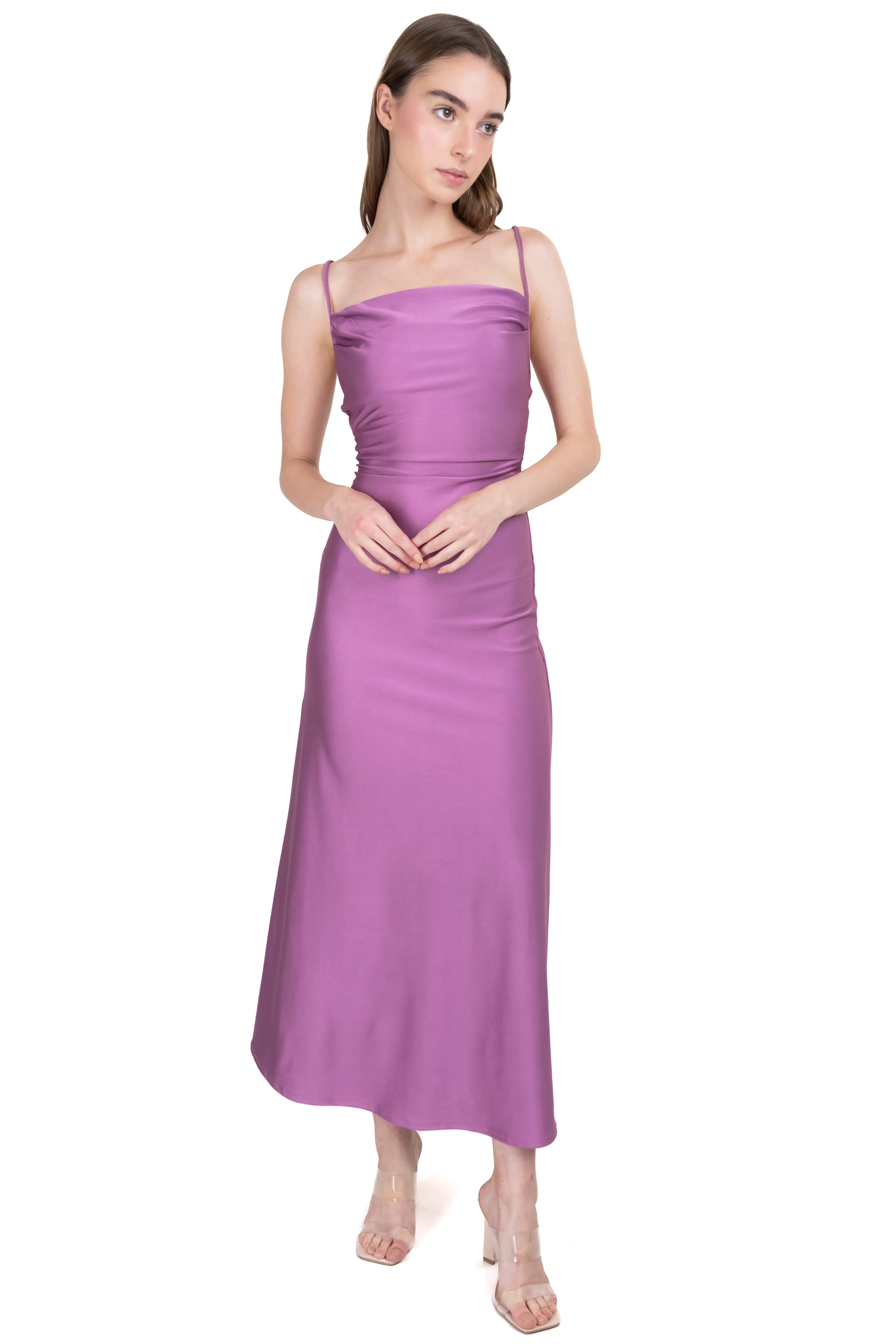 Vestido maxi escote drapeado sold by Shasa