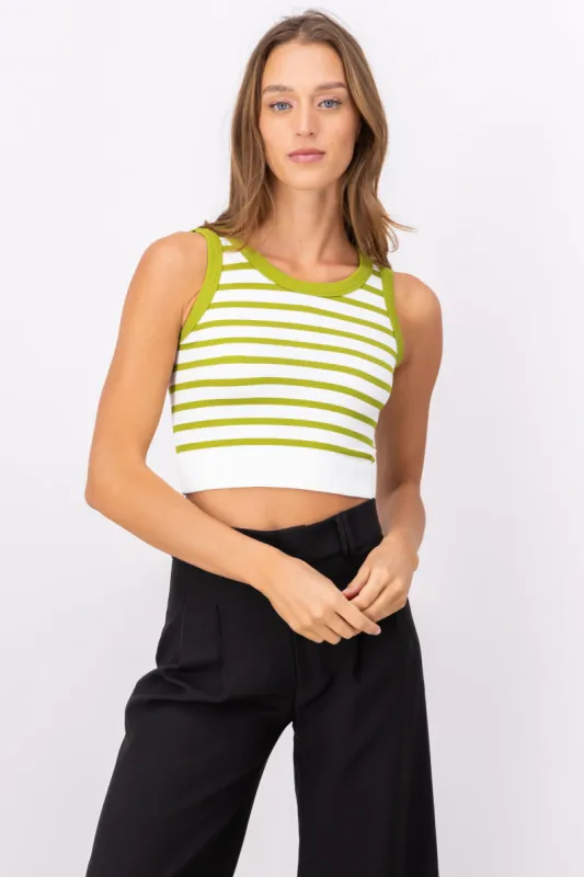 Crop Top De Rayas Sin Manga sold by Shasa