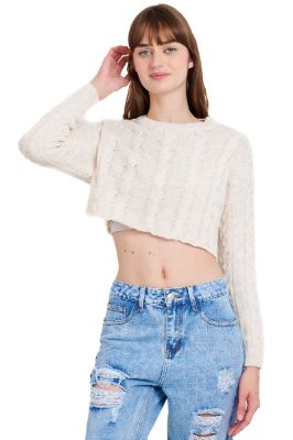 Suéter crop tejido trenzas sold by Shasa