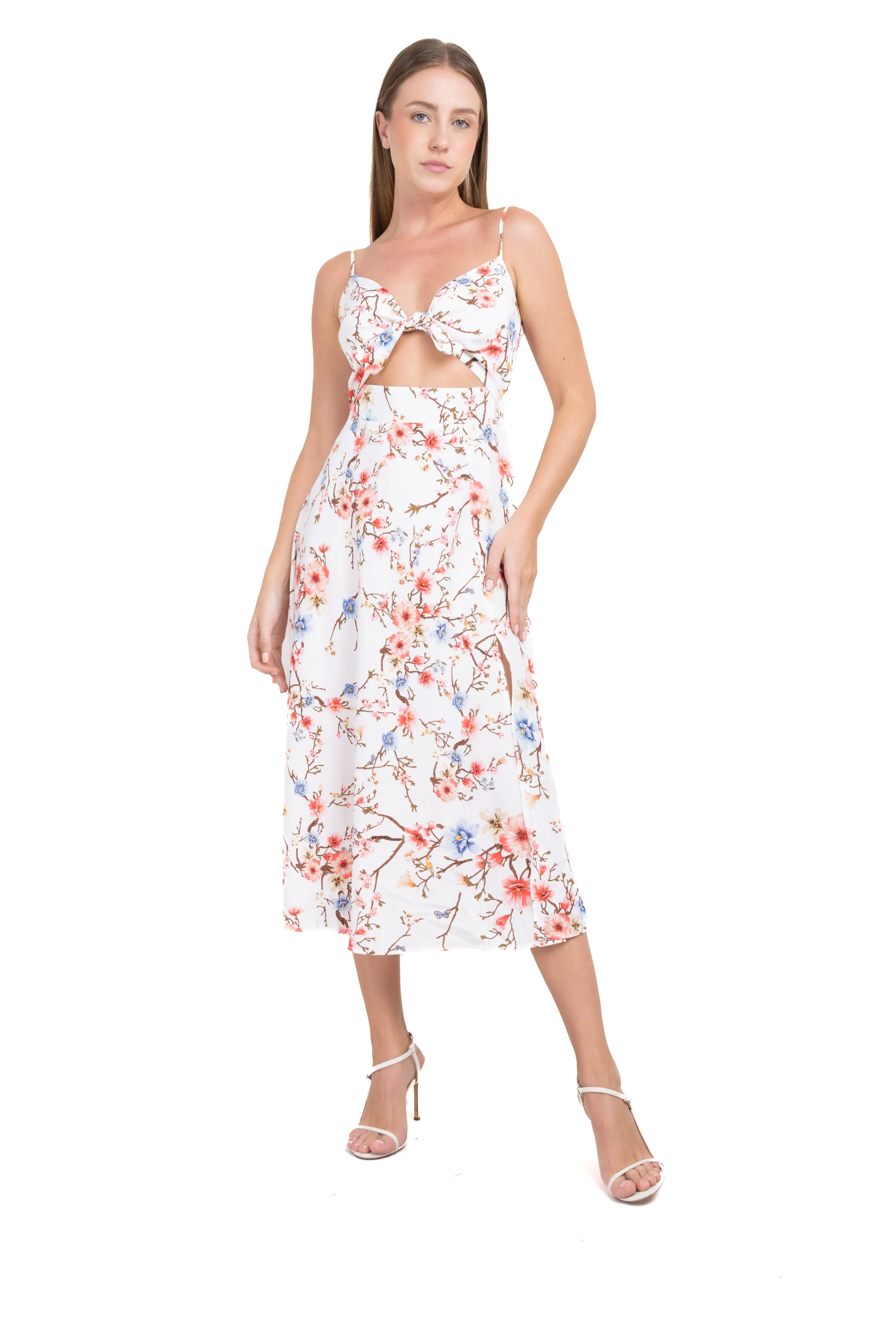 Vestido maxi flores moño sold by Shasa