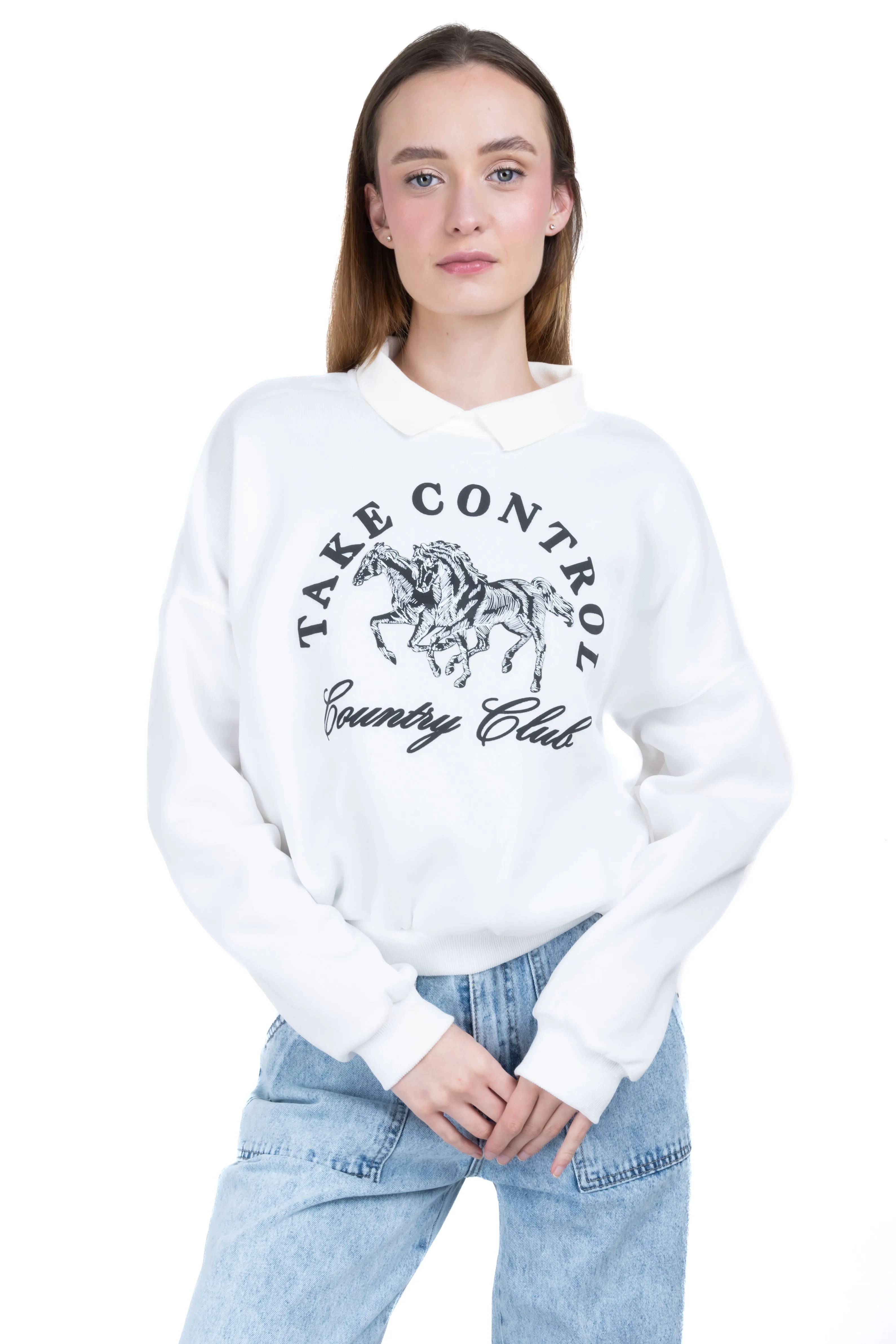 Sudadera cuello polo Take control sold by Shasa