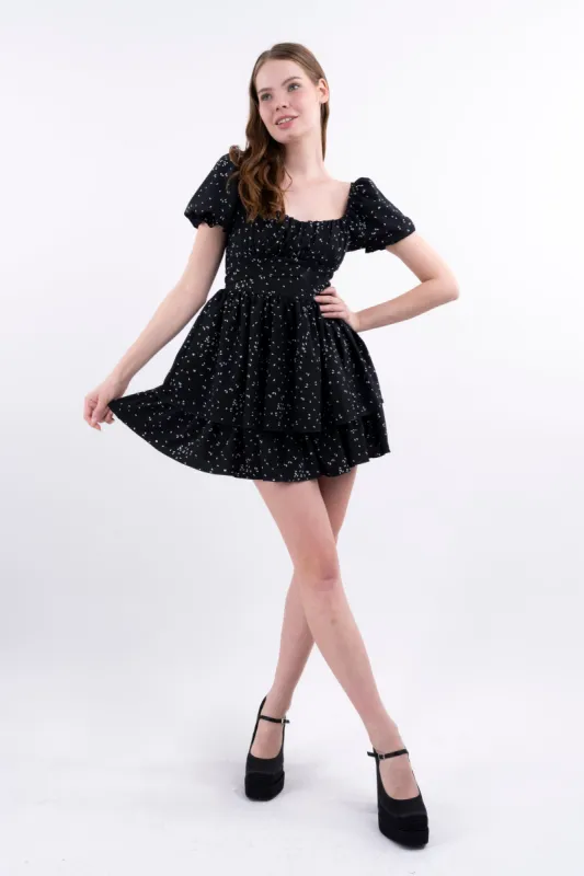 Vestido Mini Detalle Manga Abullonada sold by Shasa