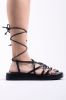 Sandalias planas lace up sold by Shasa