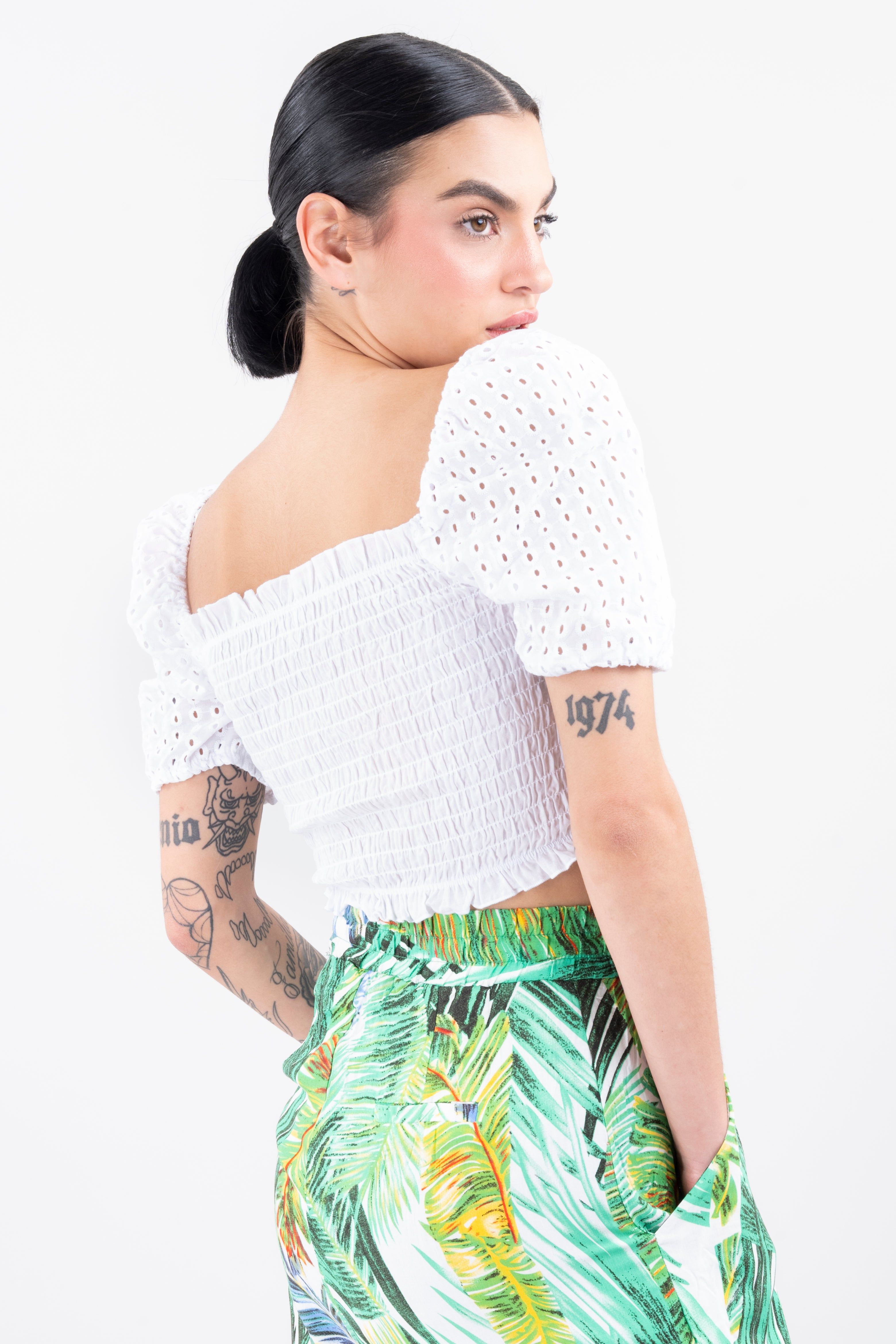 Top plisado elástico eyelet sold by Shasa product image thumbnail 3