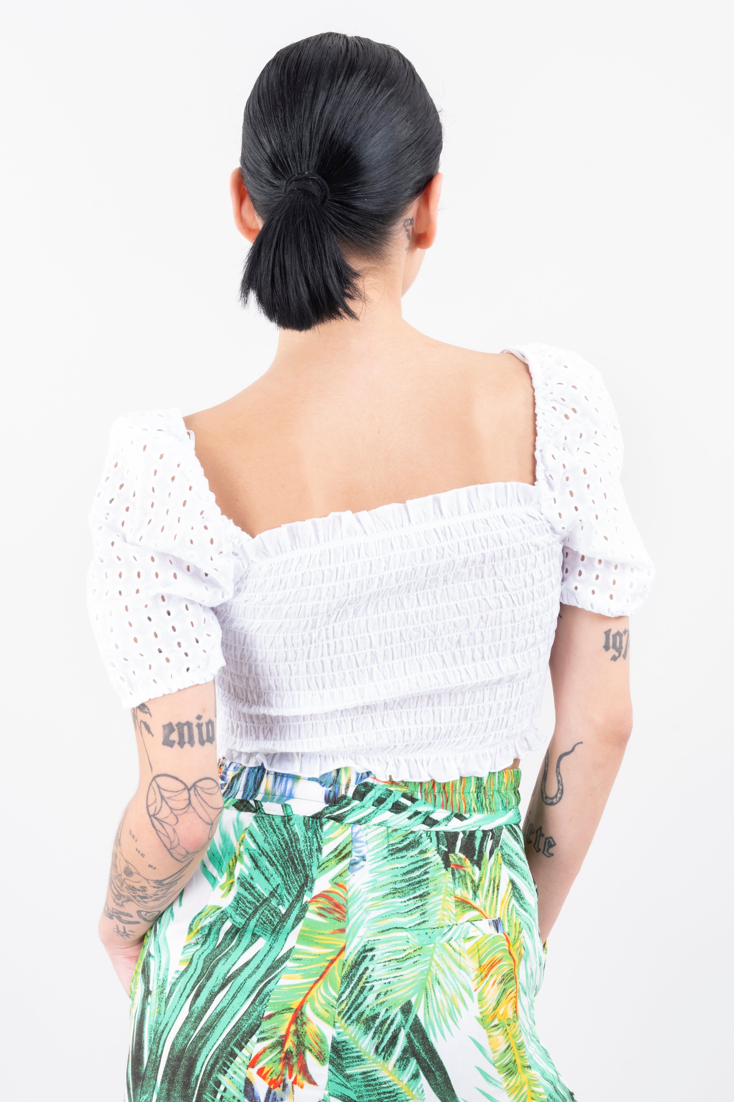 Top plisado elástico eyelet sold by Shasa product image thumbnail 4